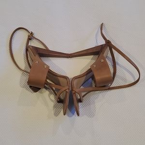 LAMB leather strappy heels with crystal detail 8.5